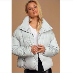 Free People Icy Blue Puffer Jacket